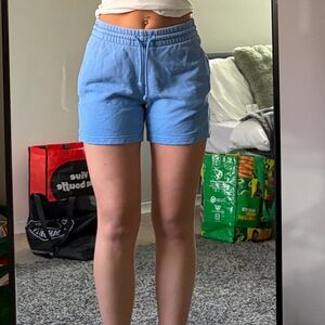 TNA Light Blue Drawstring Athletic Shorts